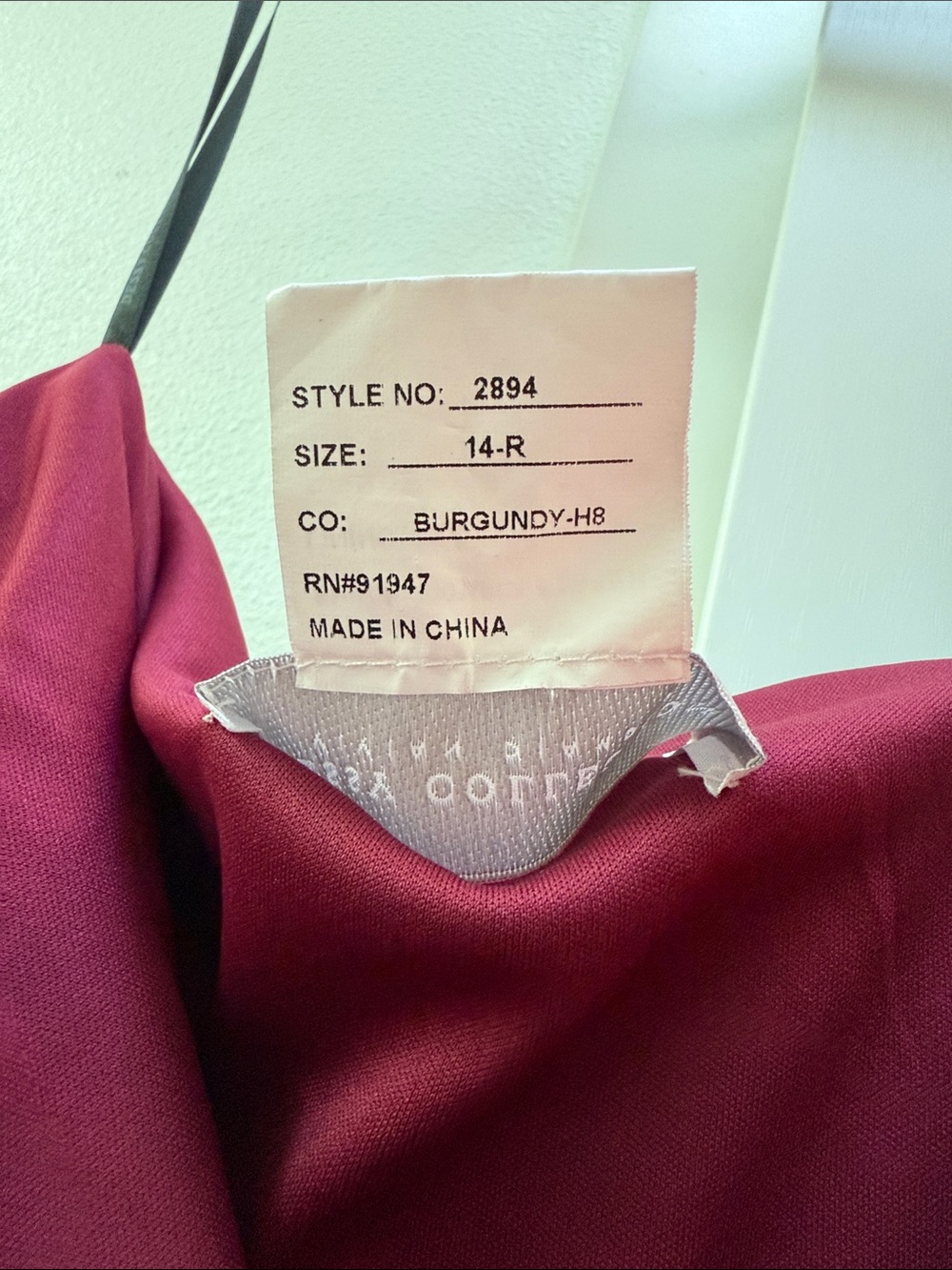 Dessy Collection 2894 Elegant V-Neck Burgundy Maxi Bridesmaid Dress Size 14 - Picture 8 of 10